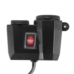 Priza USB x 2, bricheta x 1 si Voltmetru digital moto, tip II, led rosu, culoare negru